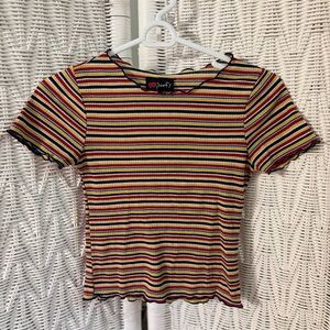 Lettuce Hem Striped Baby Tee